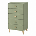 Cassettiera 50 x 40 x 100 cm verde salvia in materiale sintetico con 5 cassetti stile moderno