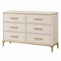 Cassettiera 120 x 40 x 80 cm avorio con 6 cassetti stile moderno