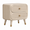 Comodino 50 x 40 x 55 cm in legno beige con 2 cassetti stile moderno