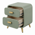 Comodino 45 x 40 x 55 cm verde salvia in legno con due cassetti stile moderno