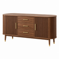 Credenza 160 x 45 x 80 cm in legno marrone con 3 cassetti e 2 ante stile moderno