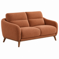 Divano 2 posti 160 x 88 x 85 cm in tessuto terracotta con gambe in legno stile moderno