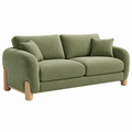 Divano 2 posti 180 cm in tessuto verde salvia con gambe in legno - stile moderno