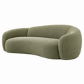 Divano 2 posti 190 x 90 cm in tessuto bouclé verde oliva - stile moderno per soggiorno