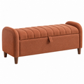 Panca contenitore 150 x 50 x 65 cm in tessuto terracotta - imbottita stile moderno