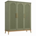 Armadio guardaroba 120 x 55 x 180 cm verde oliva in legno con 3 ante stile moderno
