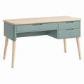 Scrivania con cassetti 120 x 50 x 75 cm in legno verde salvia stile nordico