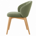Sedia da pranzo 58 x 60 x 82 cm in tessuto verde con gambe in legno stile moderno