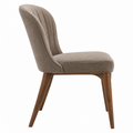 Sedia da pranzo 55 x 63 x 90 cm in tessuto marrone con gambe in legno - schienale imbottito