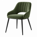 Sedia imbottita 60 x 62 x 82 cm in tessuto effetto velluto verde con gambe in metallo stile moderno